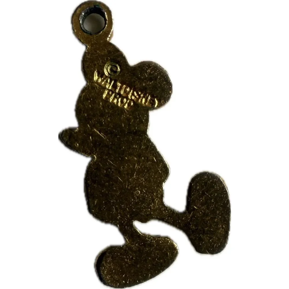 Vintage Disney Enamel Mickey Charm Pendant Walt Disney Productions